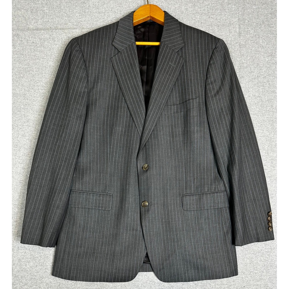Brooks Brothers 346 Stretch Blazer 42R Charcoal Gray Pinstripe Wool Lycra